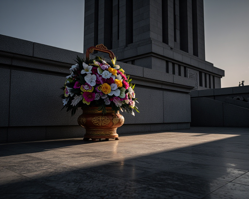 Solemn Memorial Scene