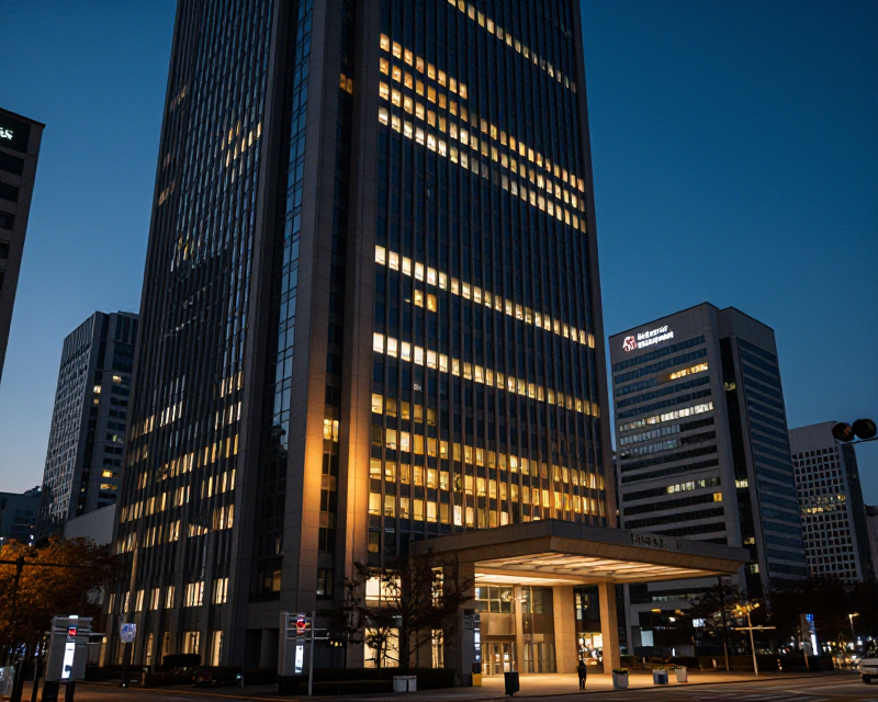 Bank of Korea Headquarters at Twilight