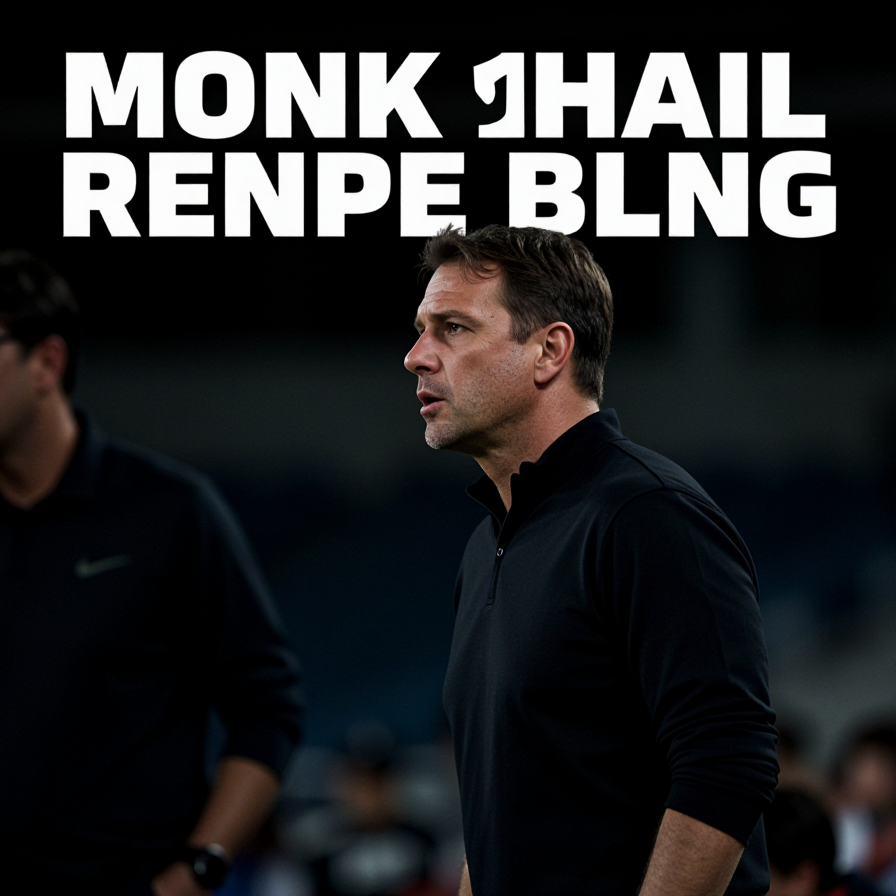 Football coach observing match
