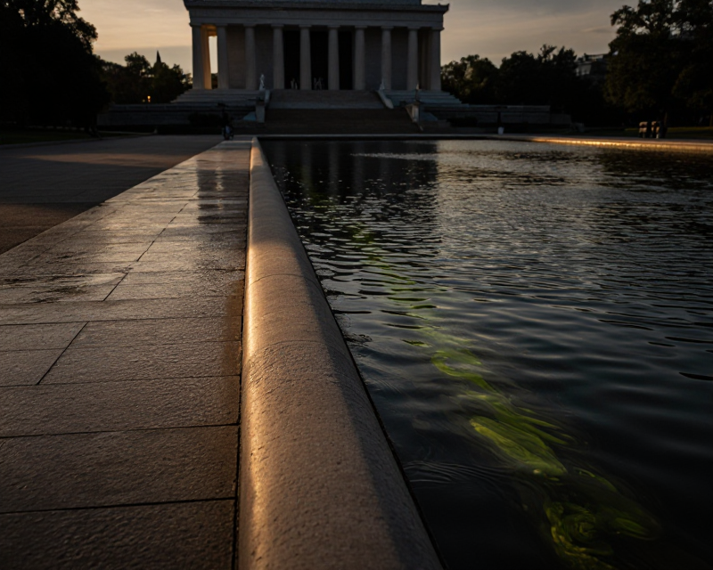 Lincoln Memorial Reflecting Pool at Dusk