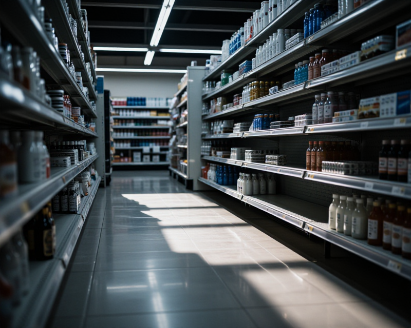 Empty Supermarket Aisle